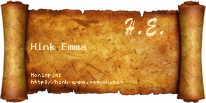 Hink Emma névjegykártya